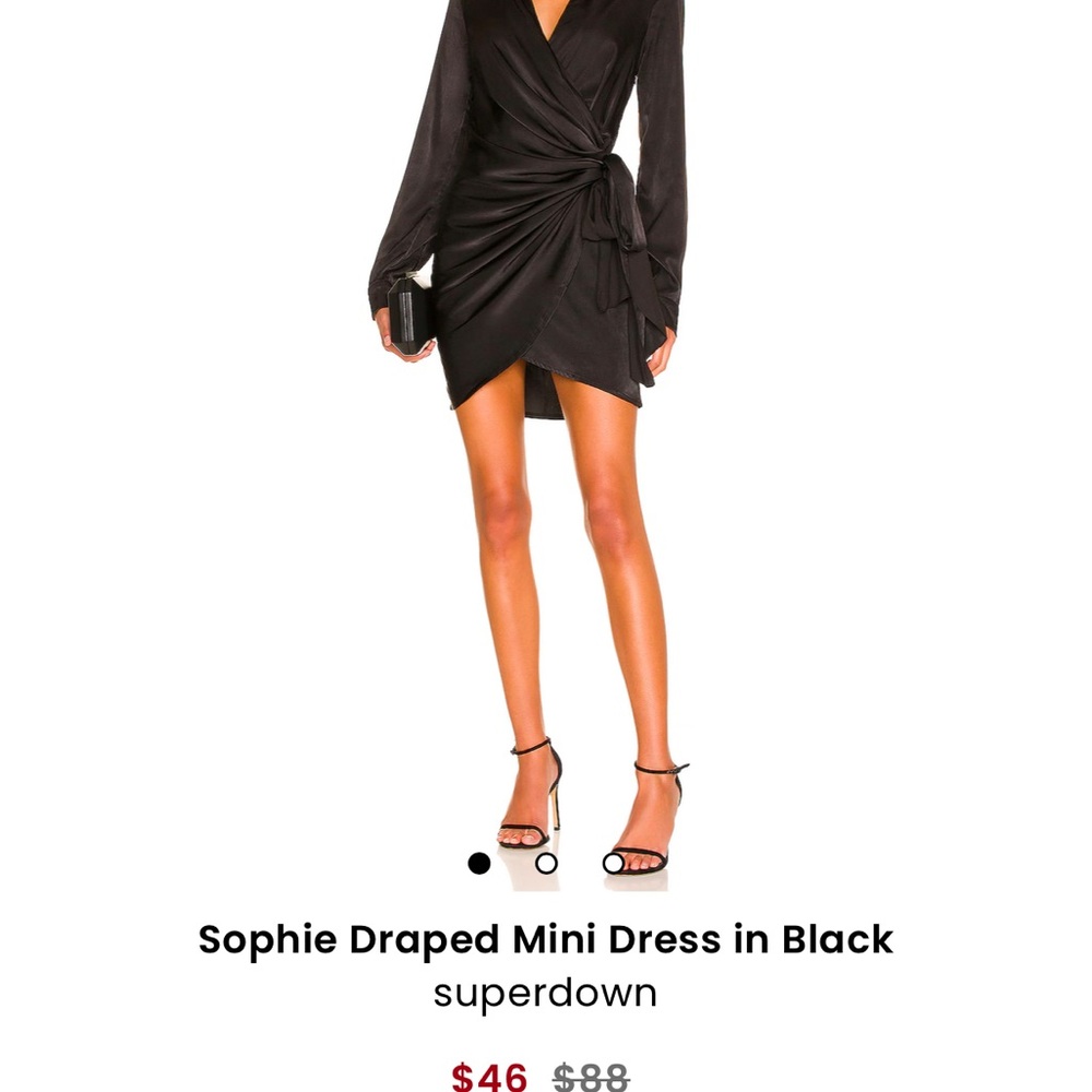 Superdown Black Asymmetrical Wrap Mini Dress